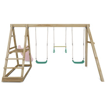 Load image into Gallery viewer, Winston 4 Station Swing with 1.8m Pastel Pink Slide