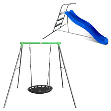 Load image into Gallery viewer, Cellar Metal Web Swing with 1.8m Blue Slide 