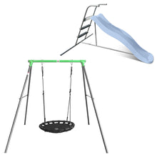 Load image into Gallery viewer, Cellar Metal Web Swing with 1.8m Pastel Blue Slide