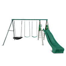 Load image into Gallery viewer, Europa Commercial Steel Swing Set with Green Slide