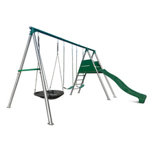 Load image into Gallery viewer, Europa Commercial Steel Swing Set with Green Slide