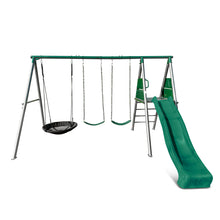 Load image into Gallery viewer, Europa Commercial Steel Swing Set with Green Slide