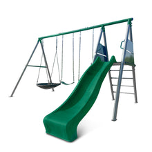 Load image into Gallery viewer, Europa Commercial Steel Swing Set with Green Slide