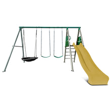 Load image into Gallery viewer, Europa Commercial Grade Steel Swing Set with Climb &amp; 2.2m Slide (Yellow)