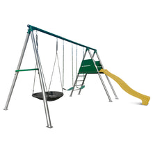 Load image into Gallery viewer, Europa Commercial Grade Steel Swing Set with Climb &amp; 2.2m Slide (Yellow)