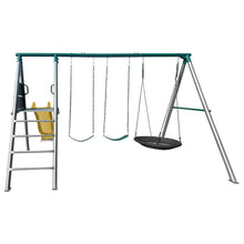 Load image into Gallery viewer, Europa Commercial Grade Steel Swing Set with Climb &amp; 2.2m Slide (Yellow)