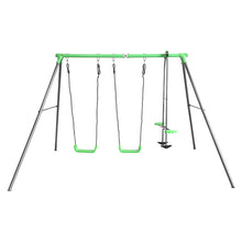 Load image into Gallery viewer, Hurley 3 Station Swing Set with 1.8m Green Slide