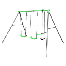Load image into Gallery viewer, Hurley 3 Station Swing Set with 1.8m Pastel Blue Slide 