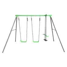 Load image into Gallery viewer, Hurley 3 Station Swing Set with 1.8m Pastel Green Slide