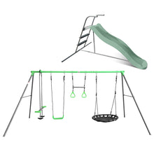 Load image into Gallery viewer, Lynx 4 Station Swing Set with 1.8m Pastel Green Slide