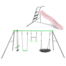 Load image into Gallery viewer, Lynx 4 Station Swing Set with 1.8m Pastel Pink Slide