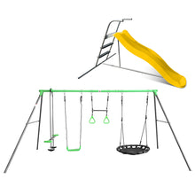 Load image into Gallery viewer, Lynx 4 Station Swing Set with 1.8m Yellow Slide