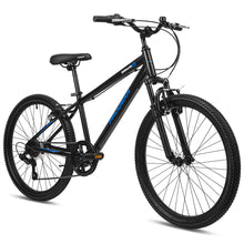 Load image into Gallery viewer, DuraLite 7 Speed 24" Kids Bike - Obsidian
