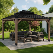 Load image into Gallery viewer, Yardtopia Maryborough 3m x 3.6m Timber &amp; Steel Double Hip Roof Gazebo