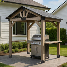 Load image into Gallery viewer, Yardtopia Oslo 2.4m x 1.8m BBQ/Grill Timber &amp; Steel Gable Roof Gazebo