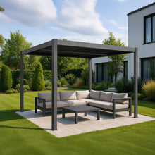 Load image into Gallery viewer, Yardtopia Elmont 3m x 3m Aluminium Adjustable Louvre Pergola (Charcoal Grey)