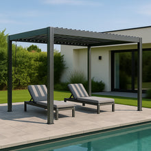 Load image into Gallery viewer, Yardtopia Elmont 3m x 4m Aluminium Adjustable Louvre Pergola (Charcoal Grey)