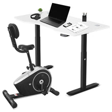 Load image into Gallery viewer, Cyclestation3 Exercise Bike with ErgoDesk Automatic Standing Desk 1500mm in White